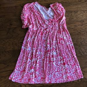 Pink and white cotton dress
